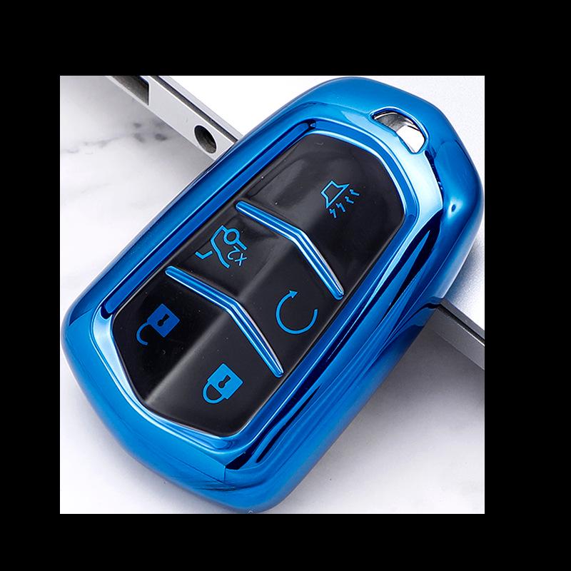 TPU Soft Rubber Full Coverage Key Case for Cadillac XTS/CT6/XT4