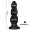 Black Pointed  Oversized Bead Anal Plug Suction Cup  Anal Sex Product, Erotic  Extra Large  Thick Fist Toy Anal Dilation Toy