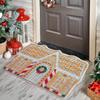 Weihnachtslebkuchenhausmatte Eingangstürmatte Rutschfeste Matte Festliche Atmosphäre Wintermatte für Badezimmer Weihnachtsdekoration