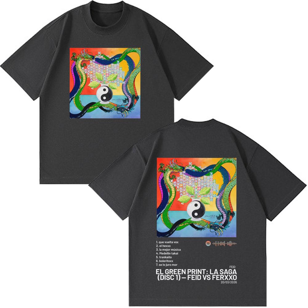 Rapper Feid Ferxxo Tour 2026 Album Print Tshirt Men Women Fashion Tshirts Summer Cotton Casual Loose High Quality Tshirts Tops
