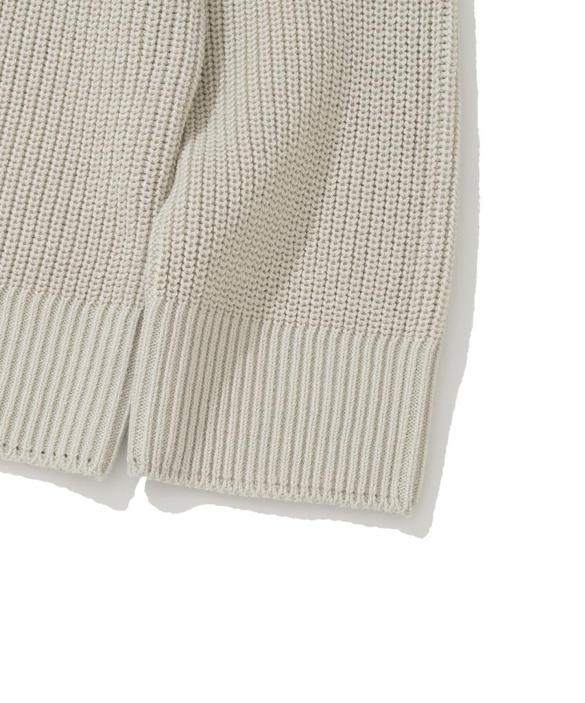 KNITTED Cotton Henley Neck Waffle Knit Swiss