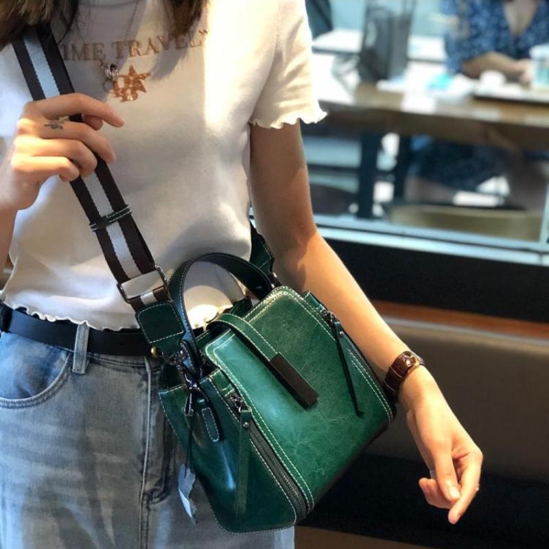 Genuine Leather Women's Shoulder Bag Vintage Luxury Designer Women Handbags Fashion Cowhide High Quality Crossbody Bags