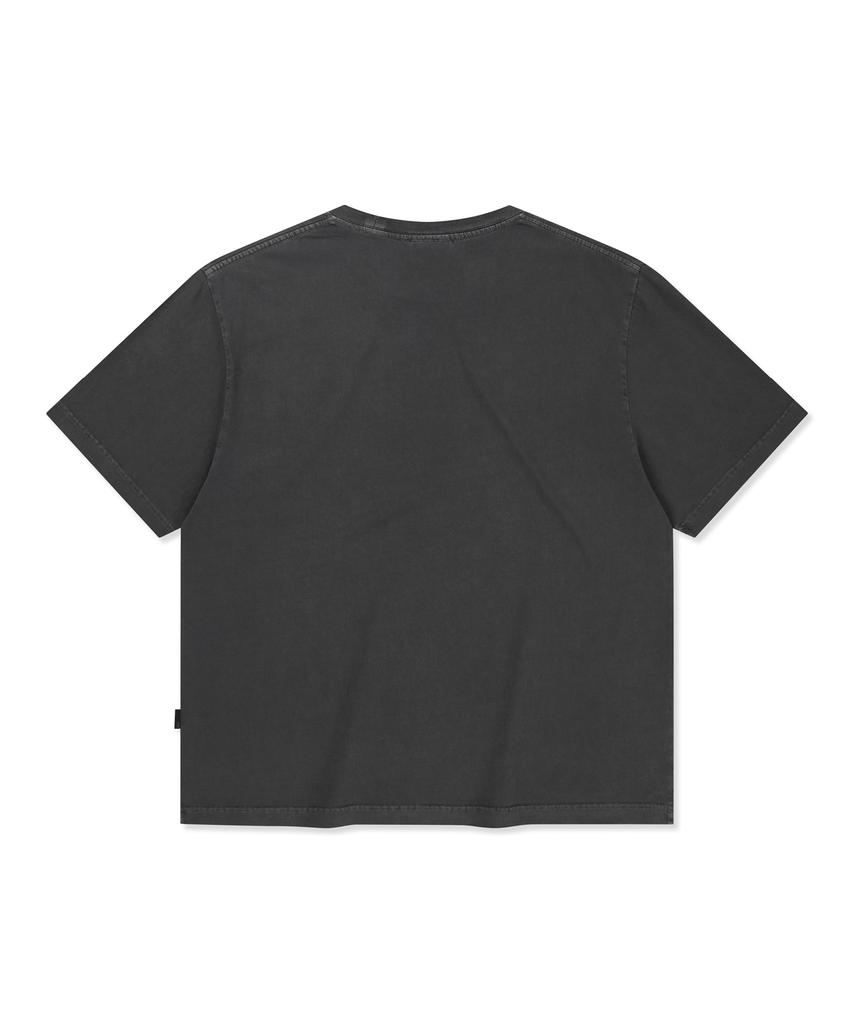 BROWNBREATH Stamp Tag Pigment Tee - Charcoal