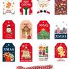 Christmas Tree Ornament & Greeting Card Set - English Tag Label & Wish Card Combo