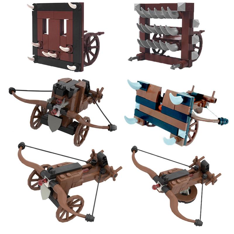 MOC Medieval Blocks Roman Castle Characters Legionary Crossbow Car Chariot Military Weapons Set Buy Goods Mini Brick Toy R047