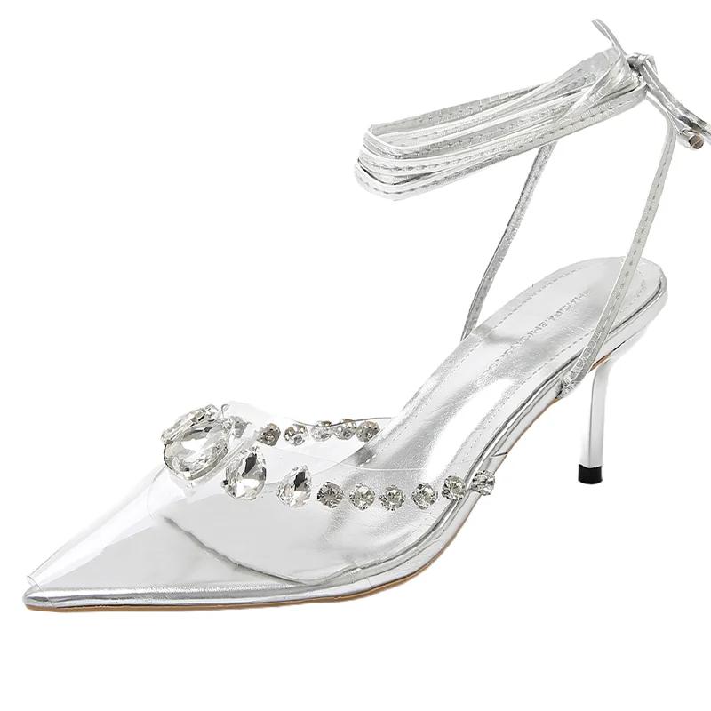 Fashion Pointed Toe Women Sandals High Heels Fashion Rome Shoes Summer Sexy Elegant Pumps Designer 2025 Trend Dress Women’s Zapatillas