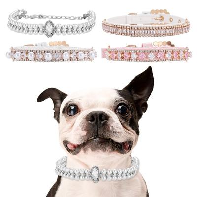 Cat Jewelry Adjustable Dog Supplies Dogs Rhinestone Collar Crystal Diamond Pendant Pet Necklace