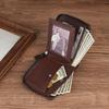 PU Three Fold Wallet Short Zipper Coin Purse New Men's Wallet  Student