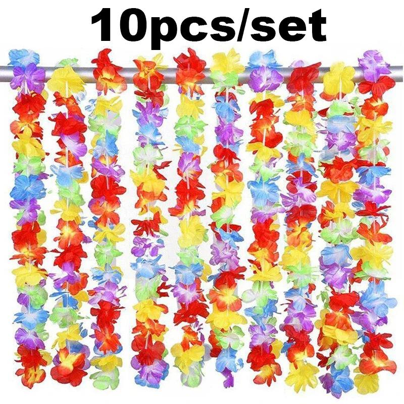 10pcs/set Hawaiian Hawaiian Sunflower Mardi Gras Masquerade Performance Hula Necklace