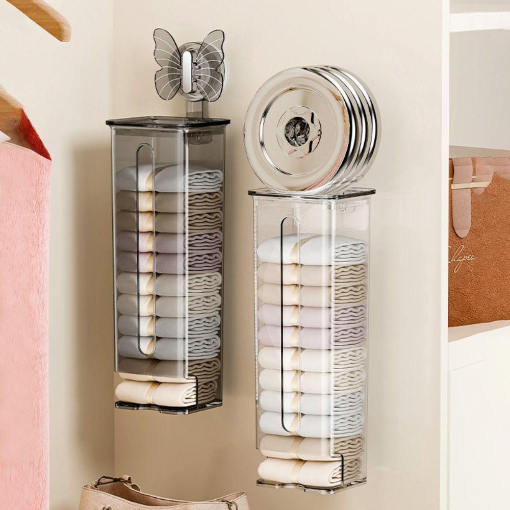 Wall-Mounted Suction Cup Storage Box Dustproof Underwear Storage Box Garbage Bag Dispenser