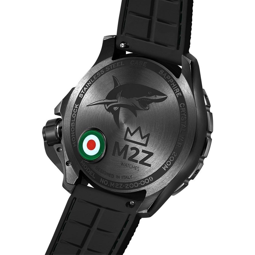 M2Z Diver 200 Saphirglas Schwarzes Armband Schwarzes Zifferblatt Automatik Taucheruhr 200-009 200M Herrenuhr