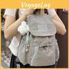 Lightweight Simple Letter Embroidery Pattern Casual Backpack Pendant With