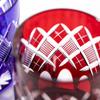 Kobo Edo Kiriko Yarai Fish Crest Old Glass TB90415R Wooden Box Made In Japan [Taimuro Official] (Red)
