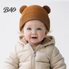 Infant Knitted Hat Baby Winter Hat, Cute Bear Ears Cozy Knit Soft Ear Warm Skull Cap for Newborn Toddler Boys Girls, 0-36 Months Windproof Head Wrap