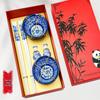 Traditional Blue & White Porcelain Tea Bowl and Chopsticks Gift Set - Classic Jingdezhen Style Souvenirs