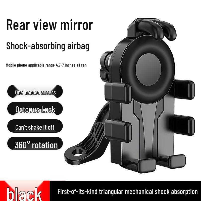 Shockproof Rainproof Phone Holder for Electric Cars, Motorcycles & Takeaway Helmets with Sunshade and Navigation Support.