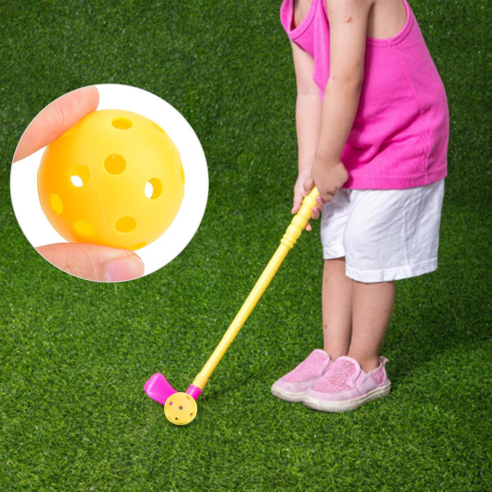 50 ks Jednobarevné duté míčky na golf pro nácvik proudění vzduchu, Vnitřní golfové míčky pro děti (Žlutá)