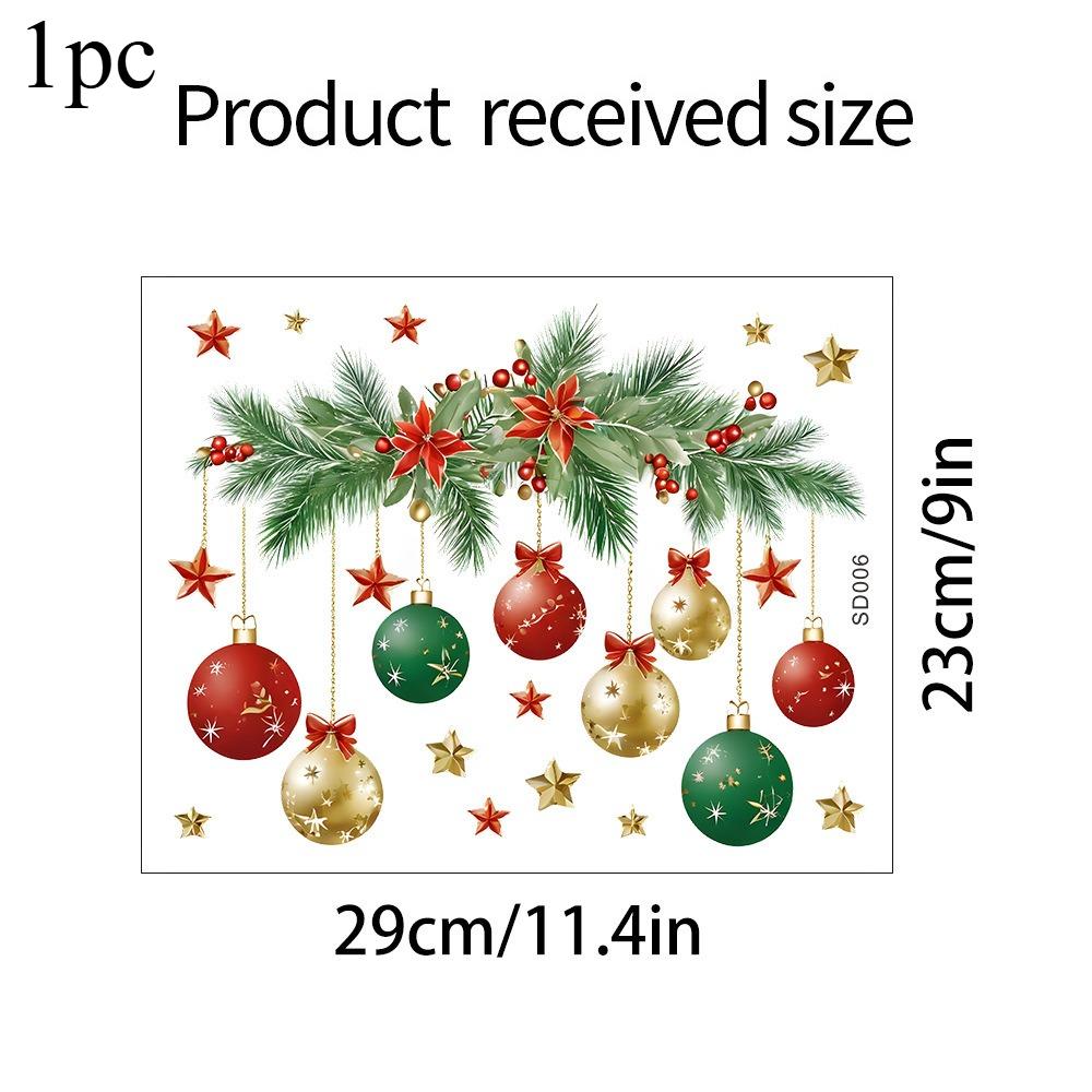 

1 шт./2 шт. Рождественский лист, разноцветный шар, туалетные наклейки, наклейки на крышку унитаза, самоклеящиеся наклейки на бачок, домашнее рождественское украшение