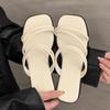 Fashion Hot Selling 2025 Summer Thin Strap Flat Sandal Slim Single Strap Beach Flip Flops Casual Chic Outdoor Slip-Ons for Outfit Solid