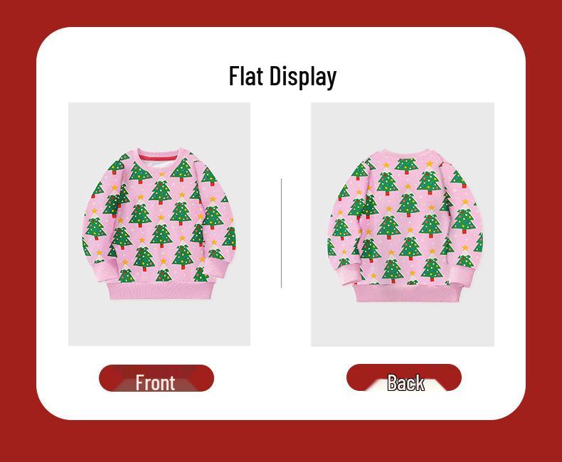 Moletom Infantil Europeu e Americano com Estampa de Árvore de Natal - Manga Longa, Design Cartoon Outono/Inverno