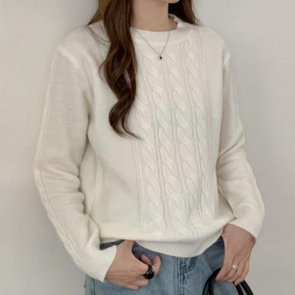 Navava Round Neck Cable Knit Sweater Nk2758