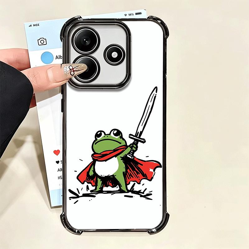 Cute Cartoon Frog Plating Phone Case For Xiaomi Poco X5 X6 X7 X8 Pro Max F8 Ultra F7 M8 M7 M5S Redmi 15C 15 14C 13C 13 X3 12C F6