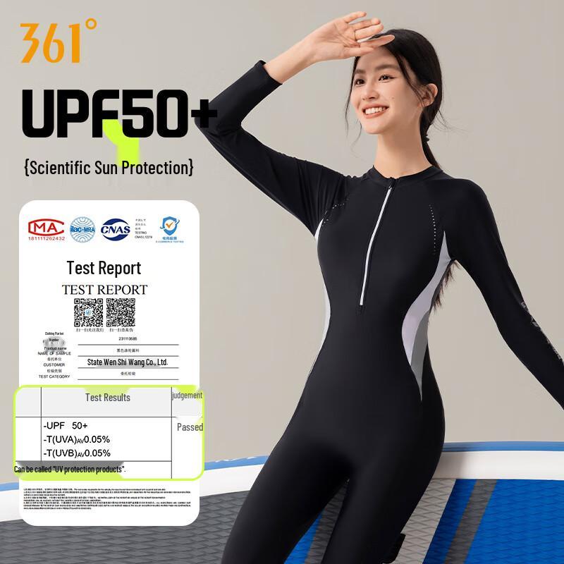 Damski jednoczęściowy strój kąpielowy z długim rękawem Rash Guard 361°