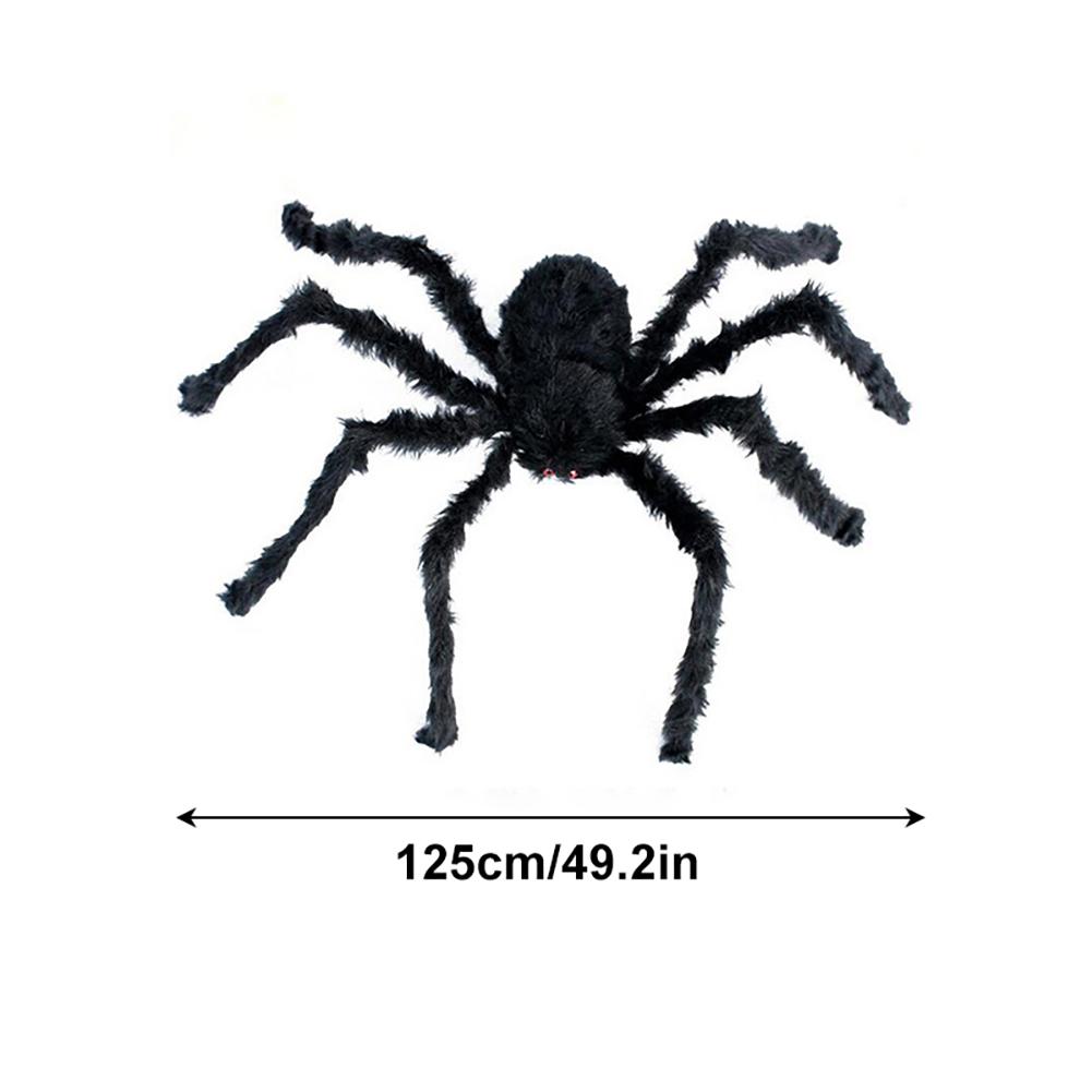 Giant Halloween Spider Decor Realistic Scary Prank Jumbo Fluffy Spider Creepy Crawler Halloween Party/Haunted House/Bar Scare Spider Decor