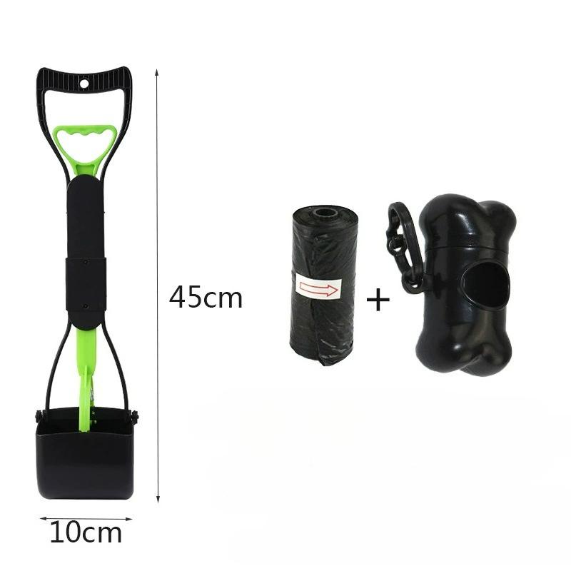 Long-Handled Foldable Pet Waste Scoop ABS Material Large Capacity One-Handed Operation Ergonomic Grip Handle Dog Poop Shovel
