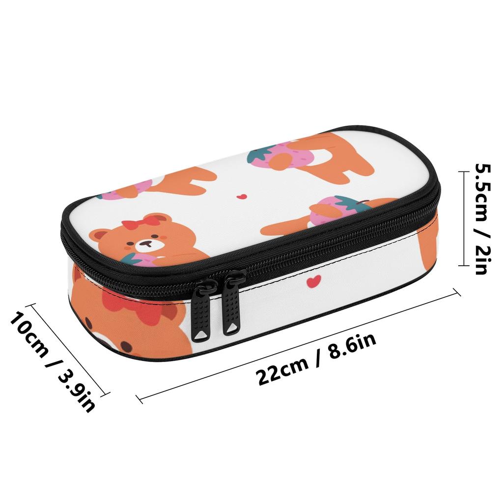 Pencil Bag Daily Use Wear Resistant Polyester Easy Open Zipper with Main Compartment Mesh Pocket and Pen Slots for Everyday Study