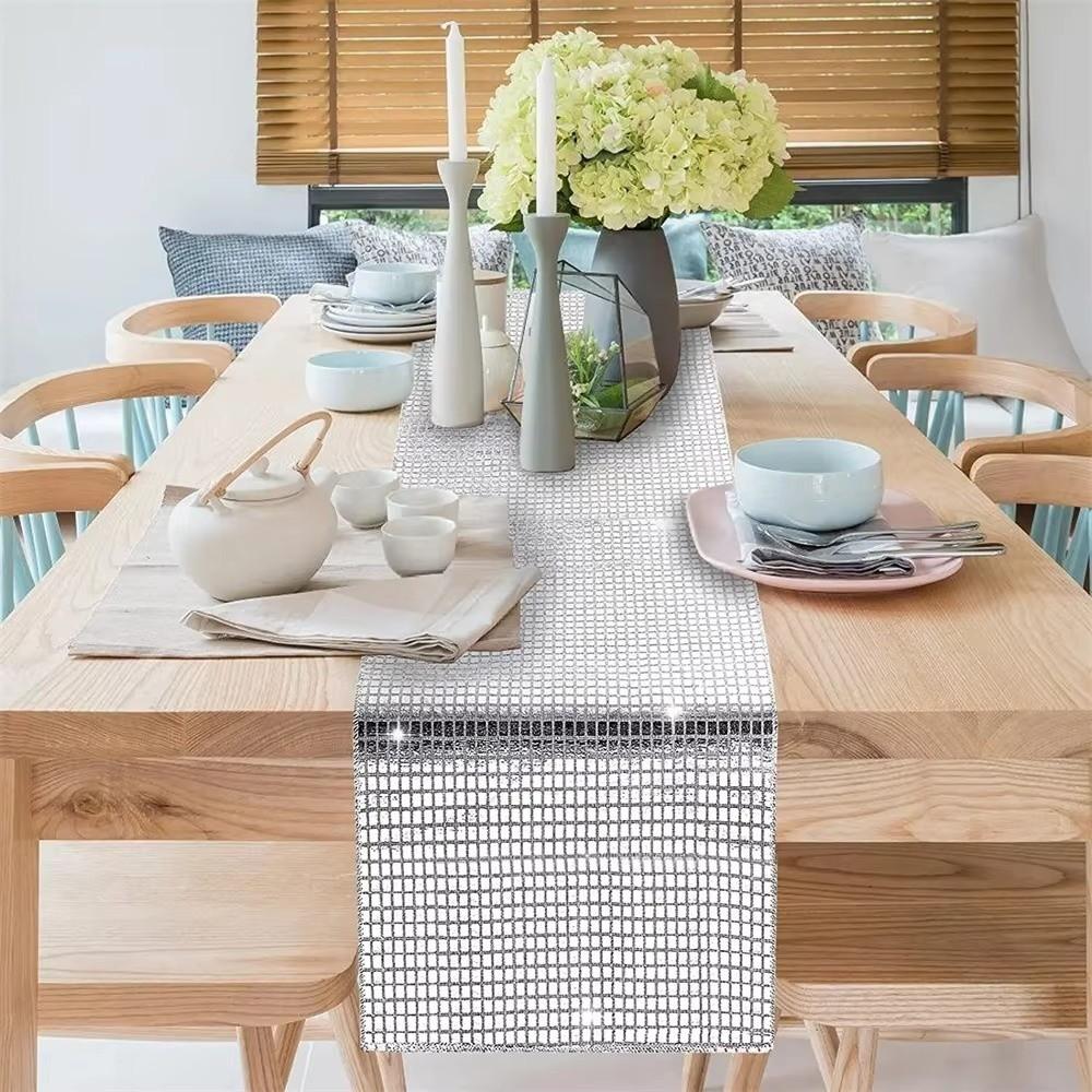 30*120cm Table Runner Mirror Glitter Sequin Dining Table Decoration Table Cover Festival Supplies