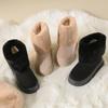 Fashion Women Snow Boots Fur Platform Flats Warm Shoes Winter Plush 2024 New Brand Mid Calf Non-Slip Trend Suede Thick Mujer Zapatos
