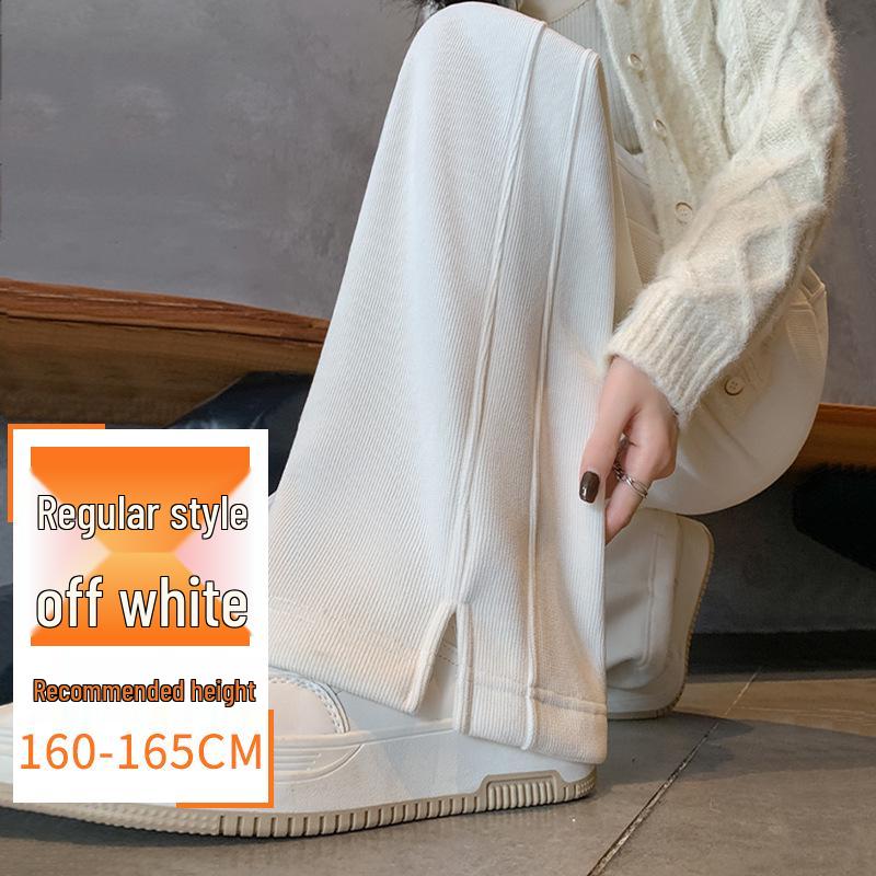 

Cozy Velvet Lambswool Slit Pants - 2026 Casual Slimming Style L (55-60 kg)