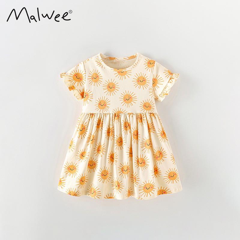 Girls Princess Dress Short Sleeve Cotton Soft Kids 3-8 Years