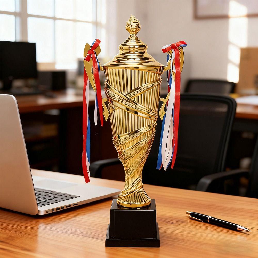 Golden Color Metal Model Trophy Metal Material Golden Statues Cupaward  Competition Soccer