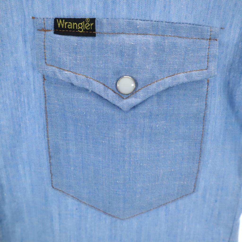 Wrangler 80s Vintage Made in USA Long sleeve Western shirt S blue Men's Used