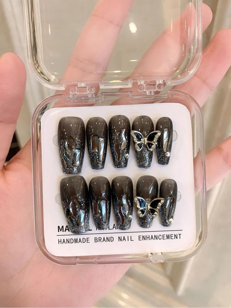 Handmade Butterfly Nail Sticker Wholesale Ice-clear Long-wearing Sparkling Diamond