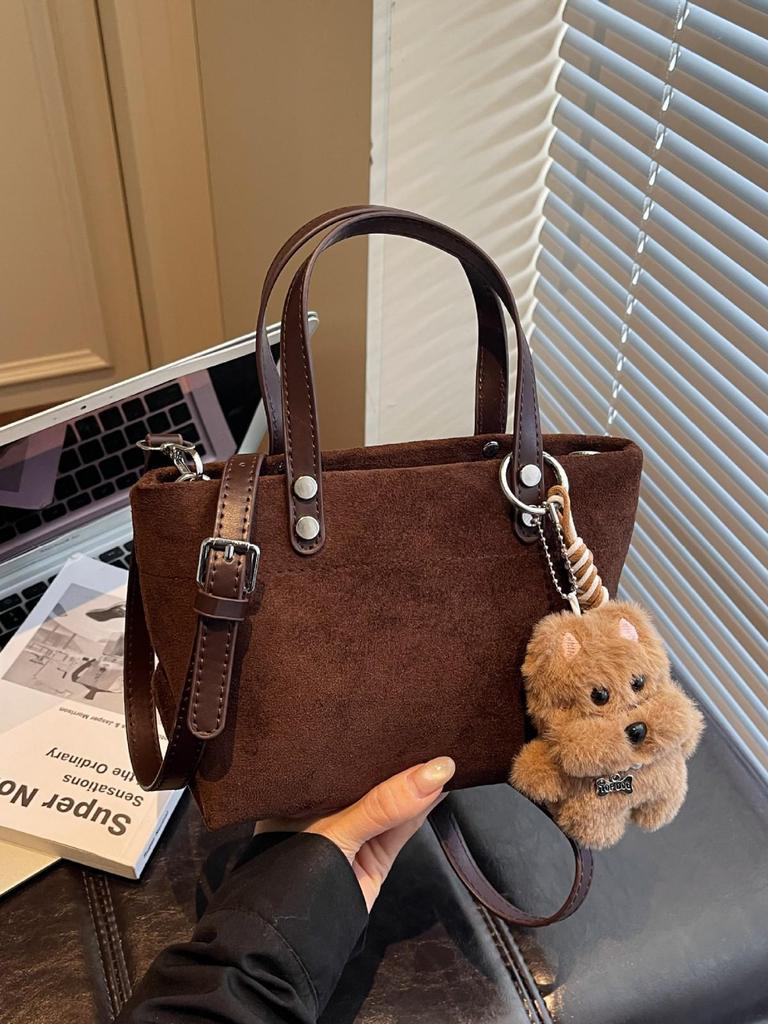2025 High-End Retro Leopard Print Suede Handbag – Versatile Autumn/Winter Bucket Shoulder Bag for Women