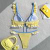 Damen Farbiger Zweiteiliger Bikini Badeanzug/Sport Bademode