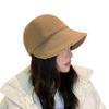 Windproof Plush Bucket Hat Solid Color Versatile Visor Hat Warmth Flat Cap  Autumn Winter