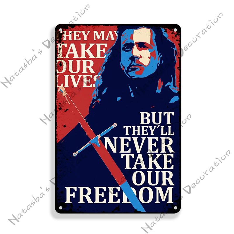 American Classic Movie Braveheart Metal Plaque Decorative Plate Cafe Home Man Cave Metal Tin Sign Wall Decor Metal Signs Poster