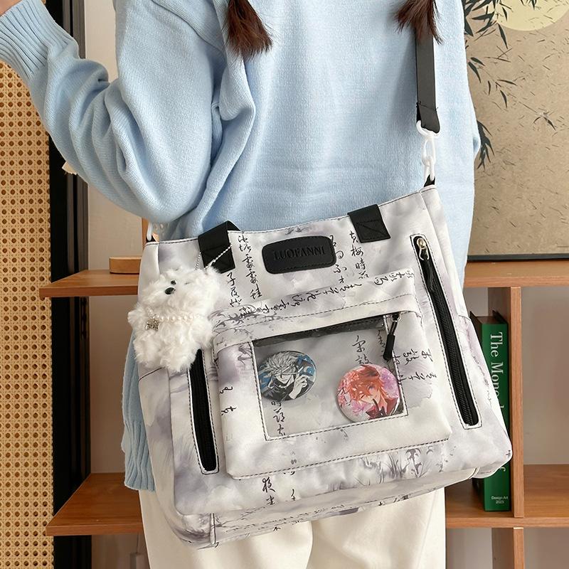 Large Capacity Commuter Shoulder Bag Student Class Bag Crossbody Bag Tote Bag