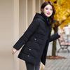 Women's medium and long cotton-padded clothes, new slim-fitting down cotton-padded clothes, hooded winter cotton-padded jackets, trendy.