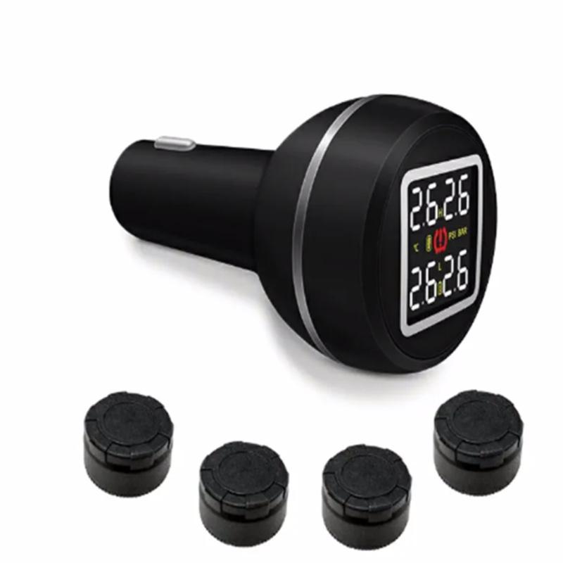 

TPMS CAREUD Система контроля давления и температуры в автомобильных шинах прикуривателя с 4 внешними/внутренними датчиками
