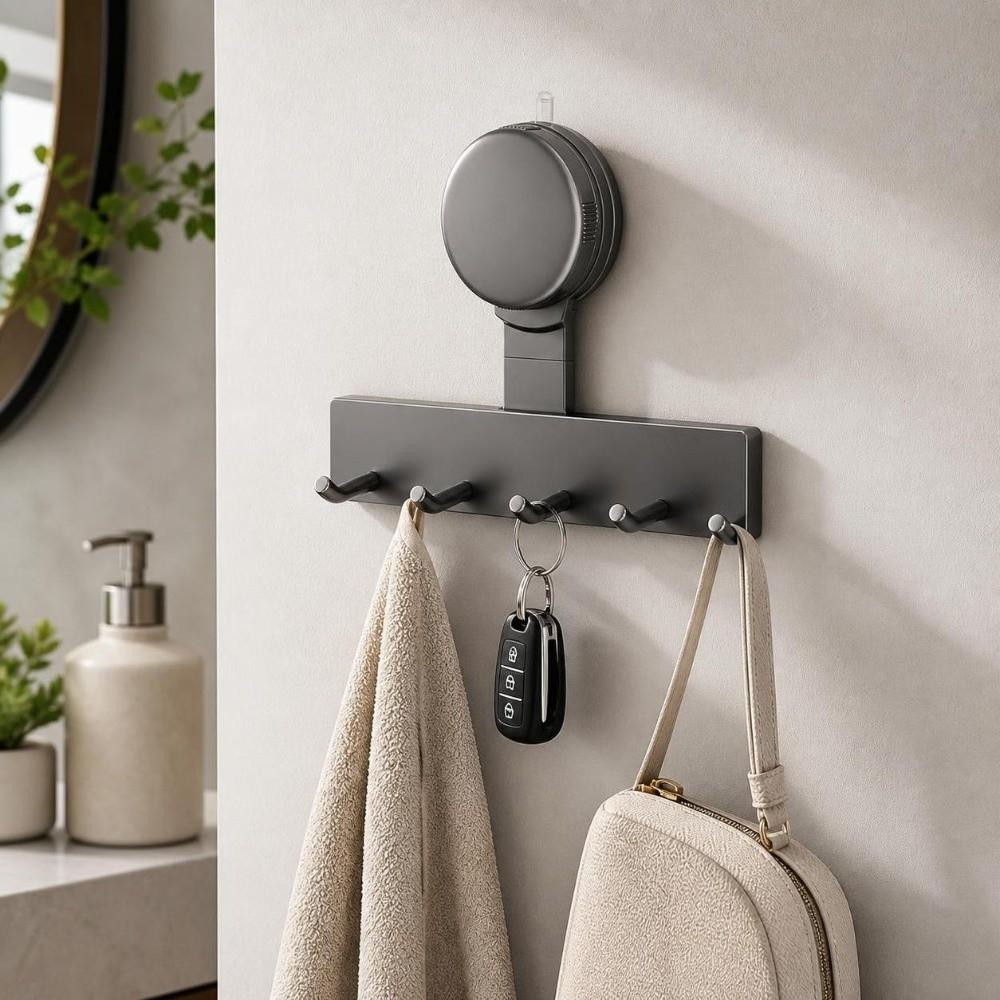 Punch-Free Suction Cup Hook Strong Load Bearing Storage Rack Light Luxury Wall Hook Cabinet