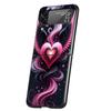 Colored Love Heart Printed Hard PC Phone Case For Samsung Galaxy Z Flip 7 6 5 4 Black Cover For Galaxy Z Flip 3 Foldable Fundas