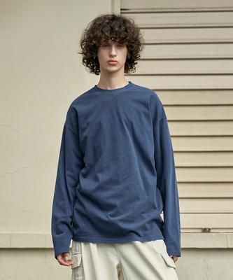 Peullukeu Pigment Long Sleeve T-Shirt Light Navy Flt701