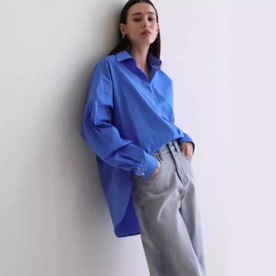 Mulheres Casual Nova Fina Camisa Preta Jaqueta Feminina Primavera e Outono Camisa Solta