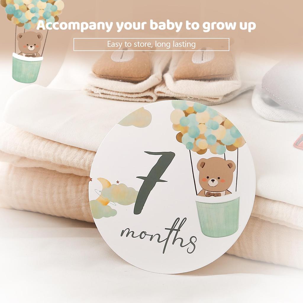 Little Bear Milestone Cards: 1-12 Months & Hundred Days Commemorative Photo Props