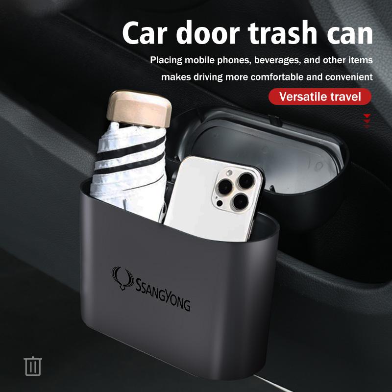 For SsangYong Car Hanging Trash Bin Storage Box Auto Accessories Rexton Kyron Torres 2024 2023 Evx 2012 Actyon Korando